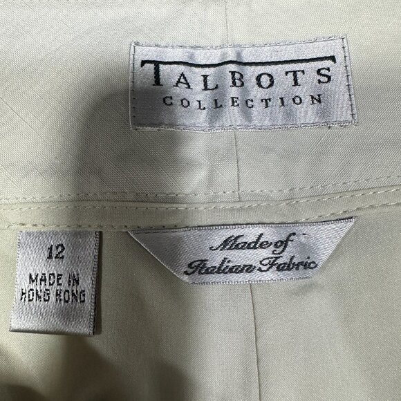 Talbots Collection Pants Womens 12 Beige Linen Blend Wide Leg Trouser NEW - Picture 4 of 8